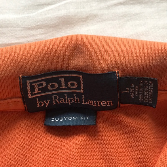 Ralph Lauren POLO Custom Fit Polo Shirt in Orange - Picture 5 of 8